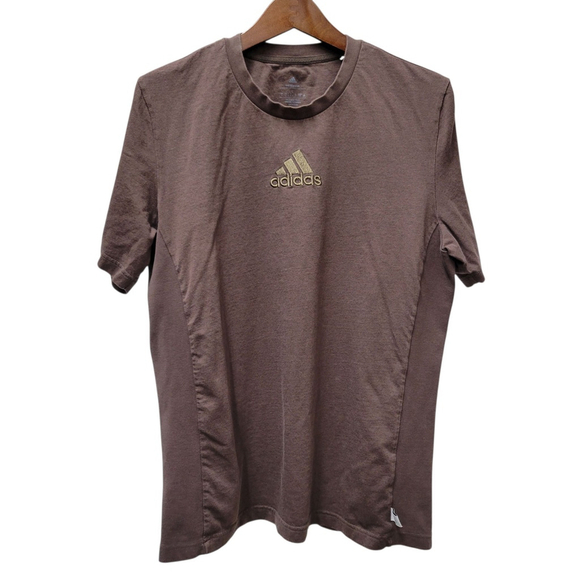 Adidas Crewneck Organic Cotton End Platic Waste Embroidered Logo Tshirt Large - Picture 1 of 12